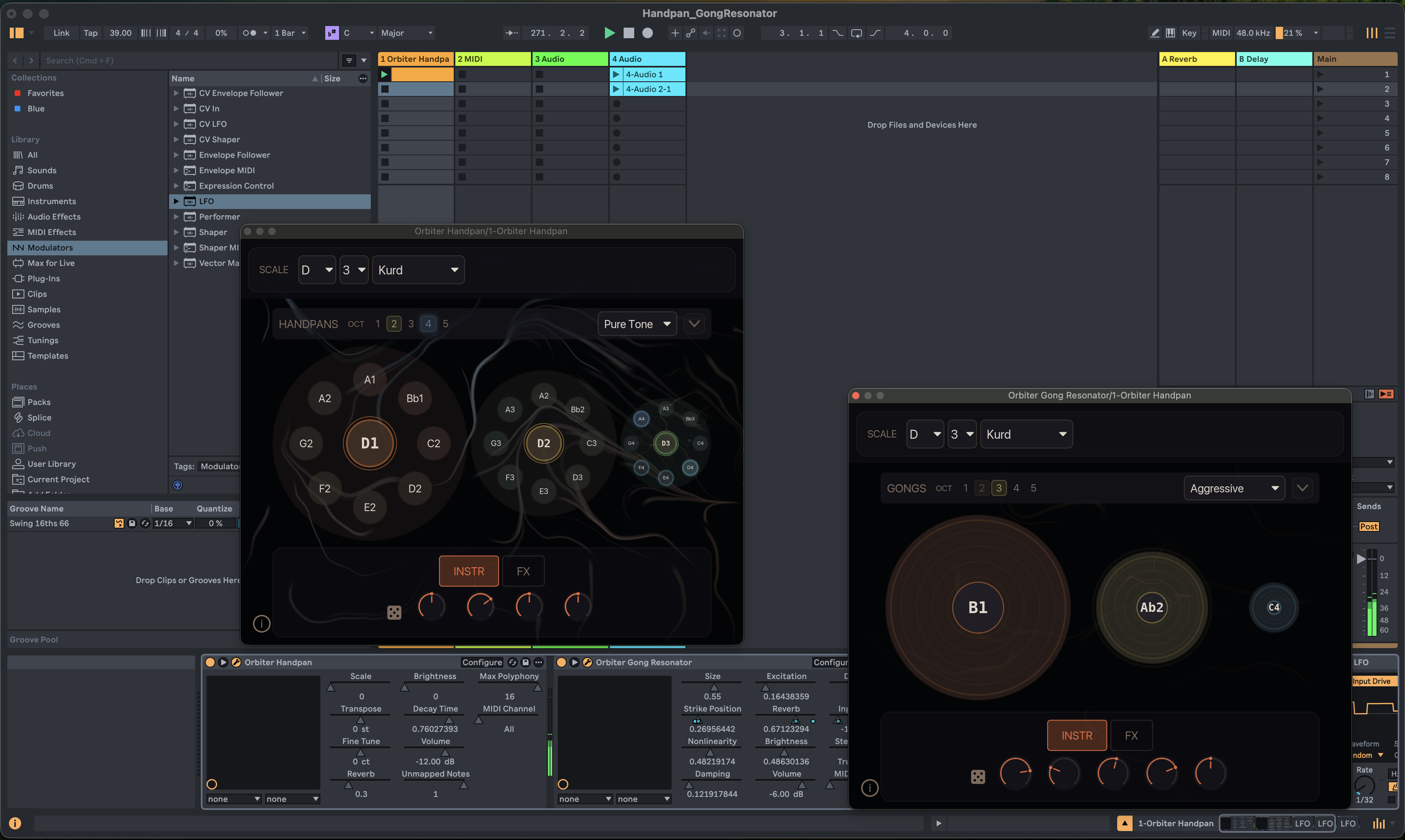 Orbiter plugins in Ableton Live