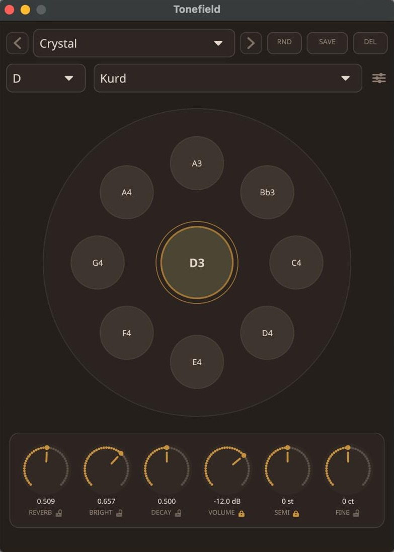 The first screenshot of the app — a standalone handpan plugin called Orbiter